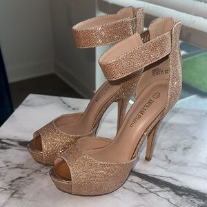 Dream Pairs Women's Rose Gold High Heel Sandals